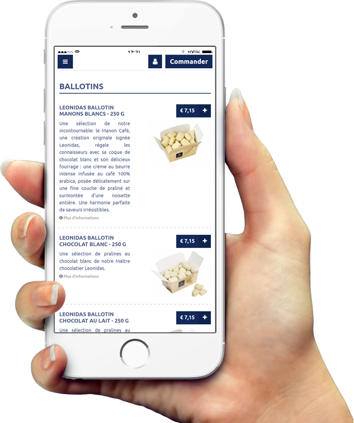 Exemple de notre application sur smartphone Exemple de notre application sur smartphone
